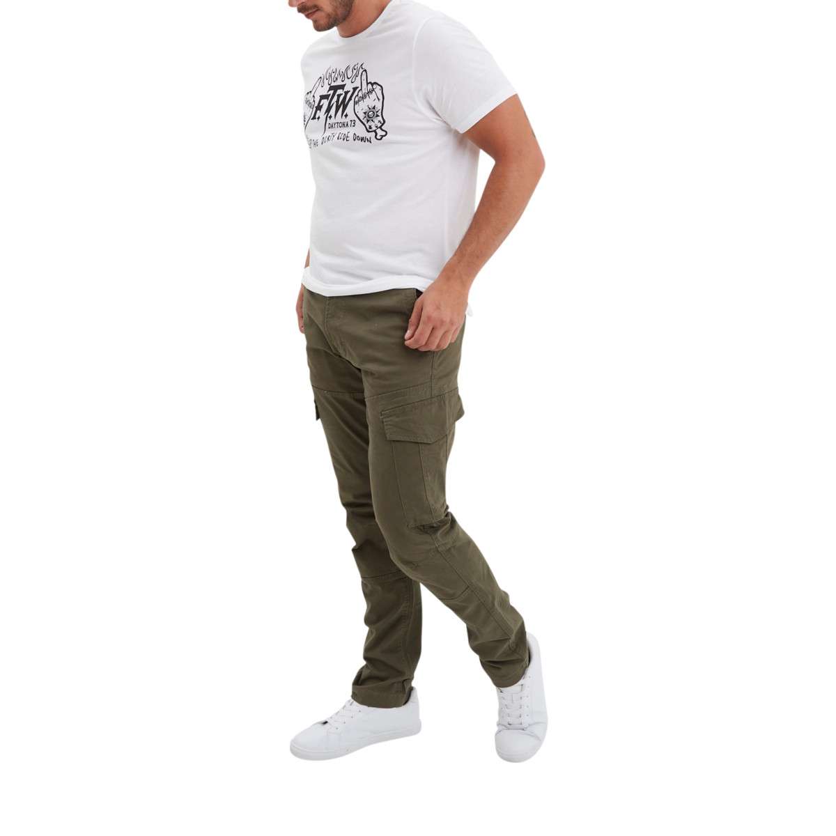 Cargo coton regular fit vert, DAYTONA