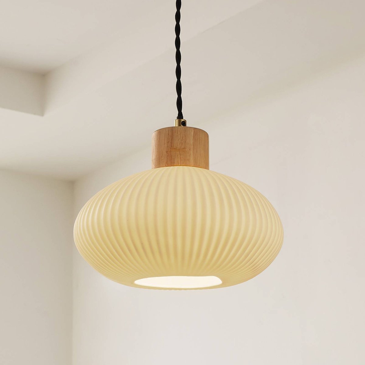 Suspension en céramique moderne, Paulie blanc, LINDBY