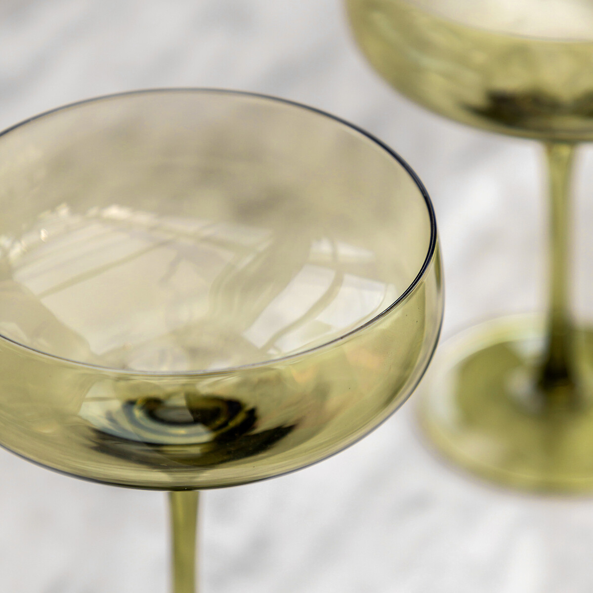 Set of 4 Eden Coupe Glasses in Smokey Green green, ÉDITÉ