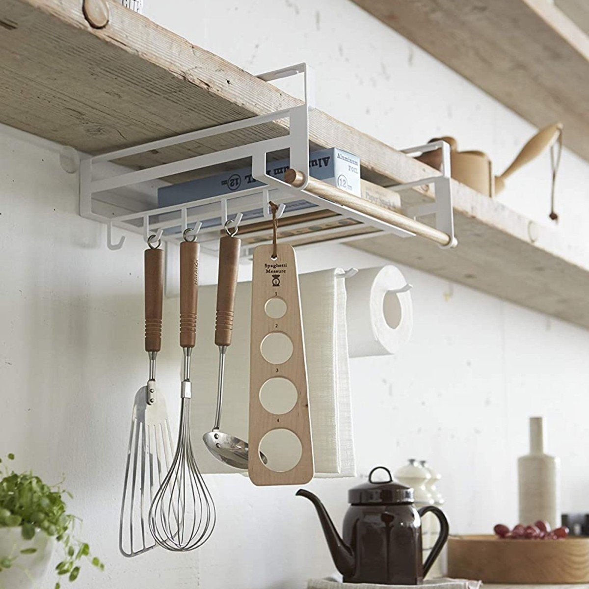 Panier rangement suspendu cuisine TOSCA blanc, YAMAZAKI