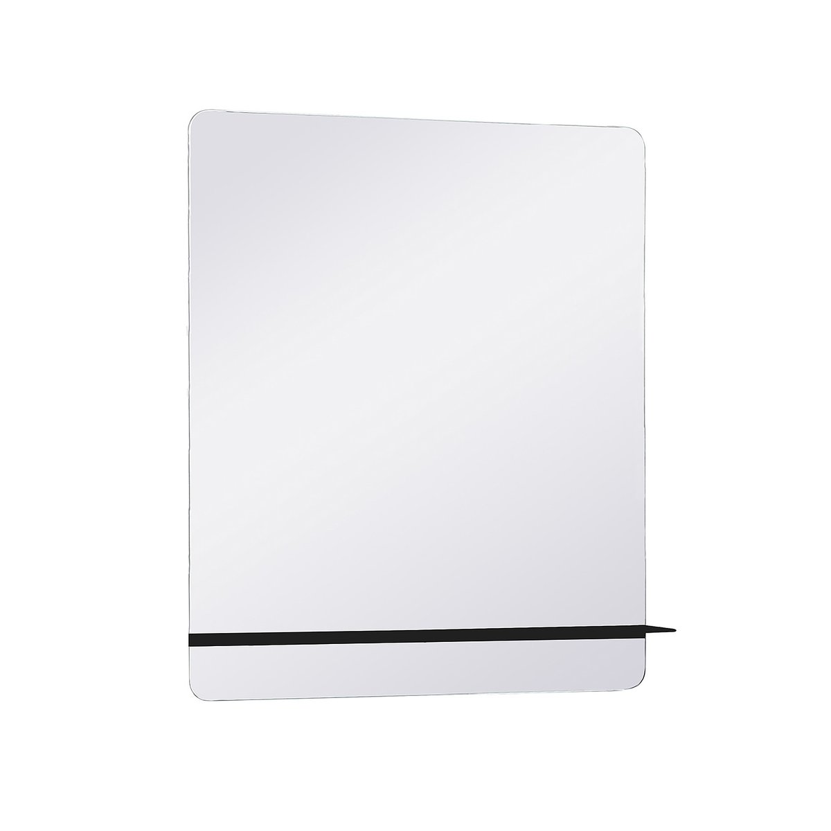 Miroir rectangulaire avec tablette SORRENTO tablette noire, MOB IN