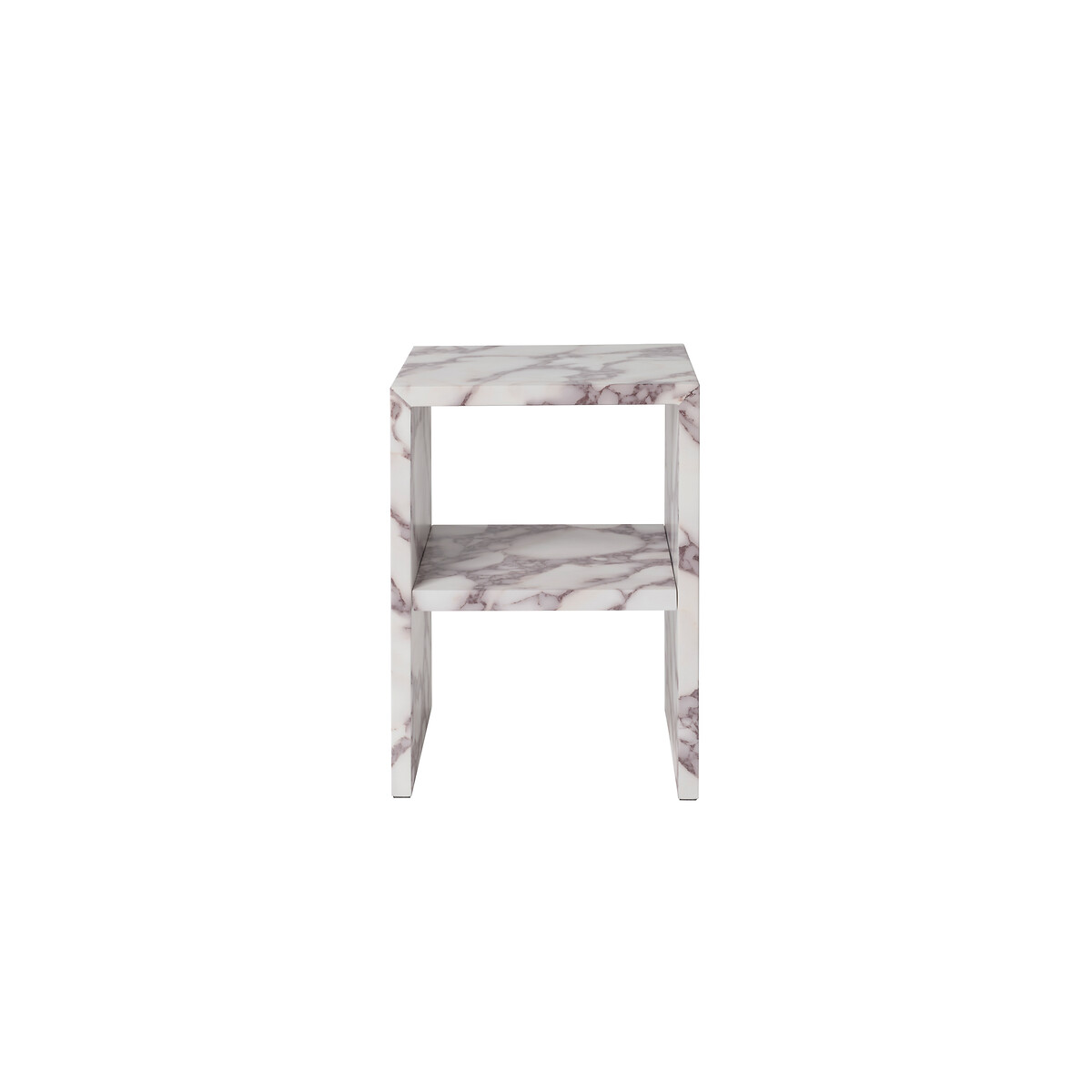Cecilia Calacatta Faux-Marble Bedside Table marble white, ÉDITÉ