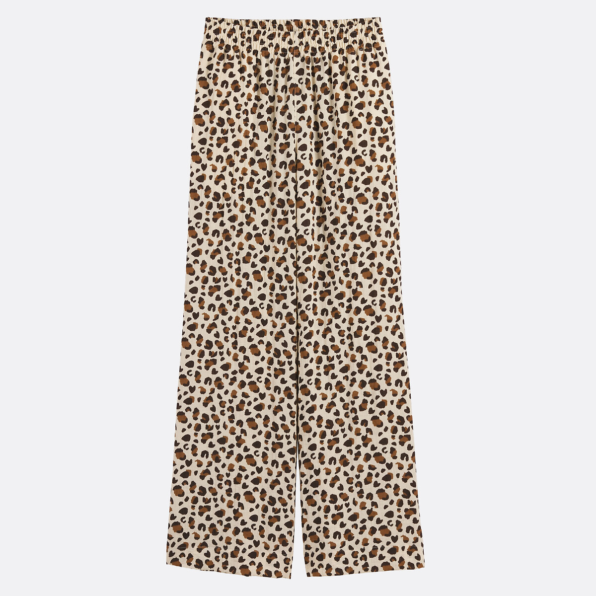 Leopard Print Elasticated Waist Wide Leg Trousers leopard print, LA REDOUTE COLLECTIONS