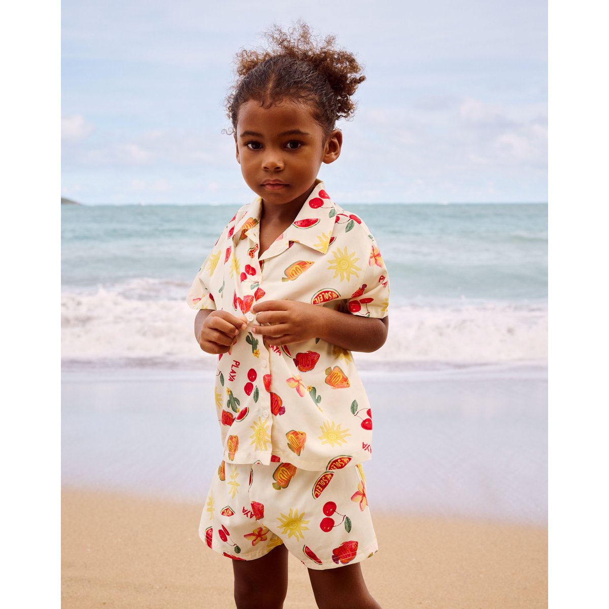 Set chemise à manches courtes et short à imprimé rayures KIDSFLORENIZ blanc, UNDIZ