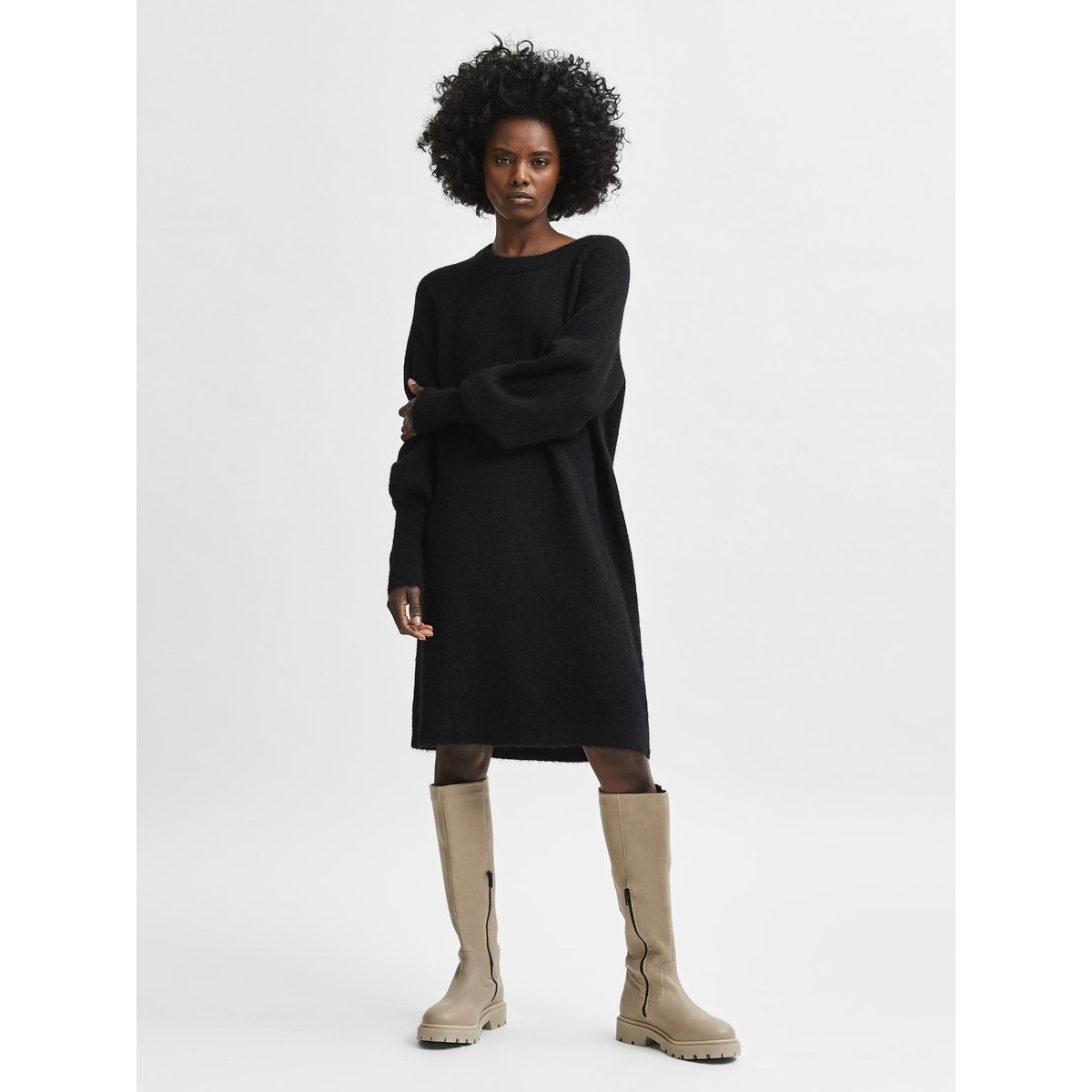 Robe En Maille noir - black, SELECTED