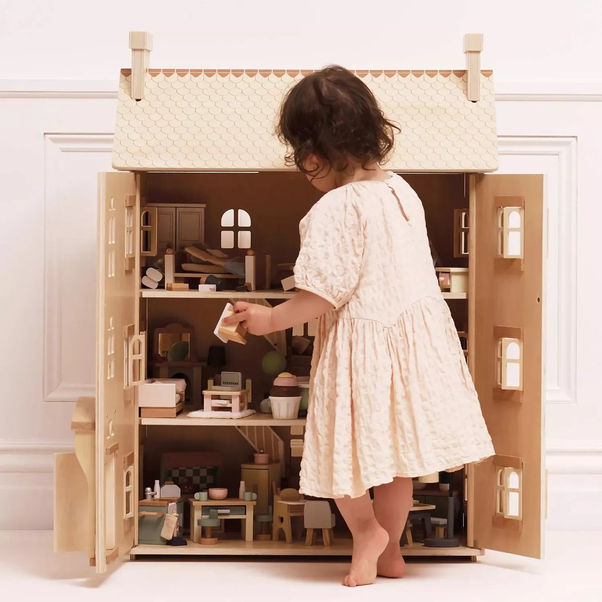 Grande maison de poupées en bois naturel bois naturel, LE TOY VAN