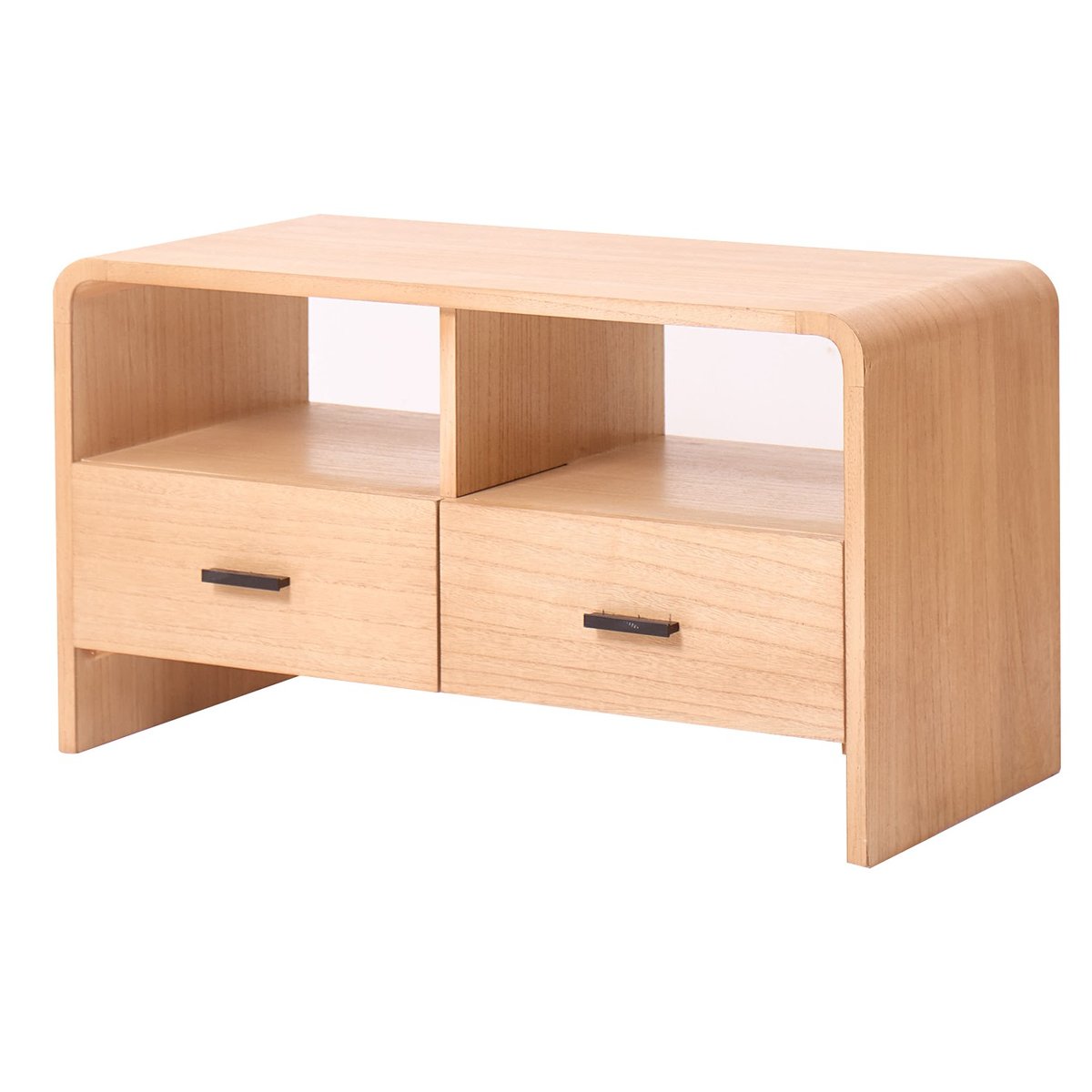 Meuble TV avec 2 tiroirs, bois, BASTAD bois naturel, NORDLYS