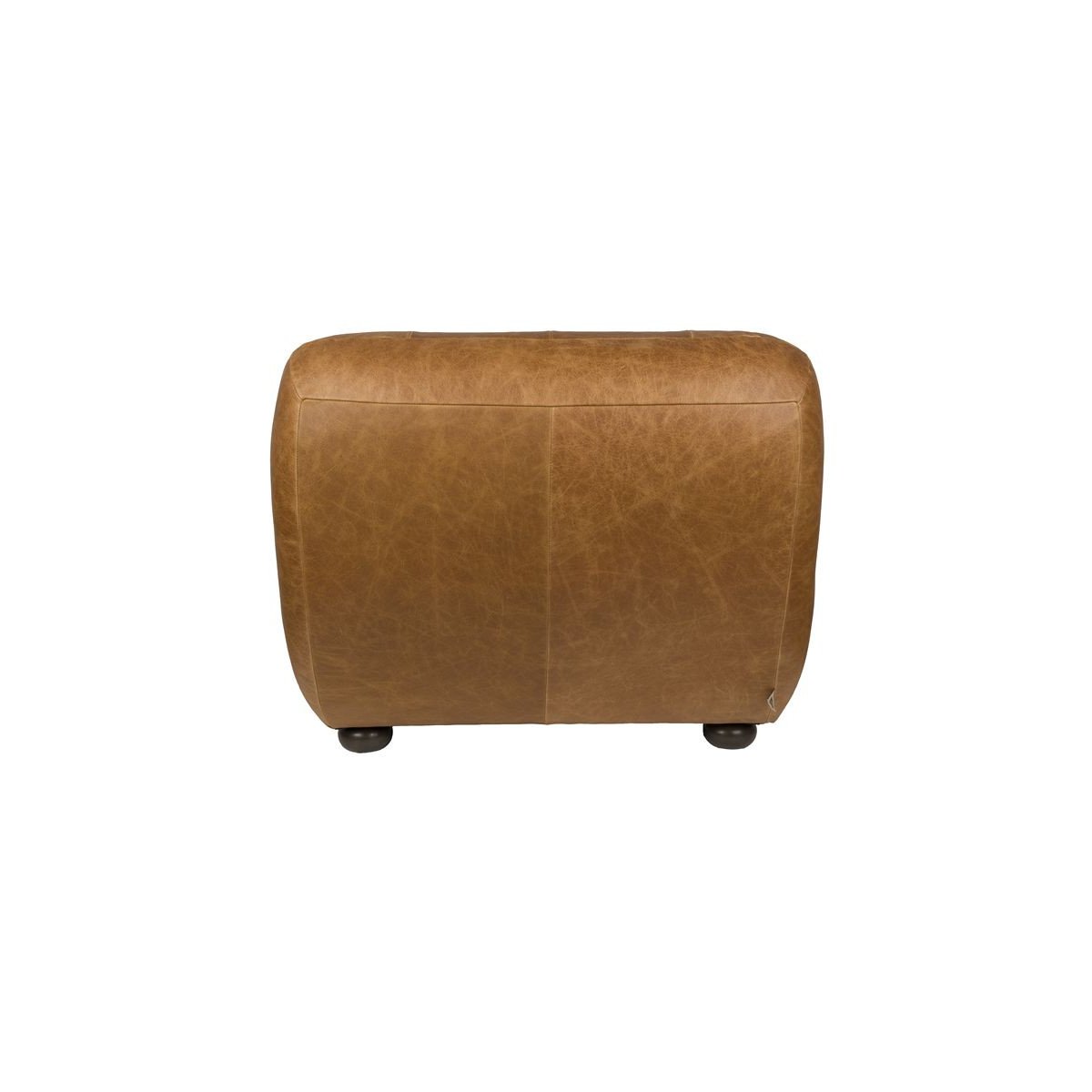Fauteuil design en cuir, classique, WYATT marron, DUTCHBONE