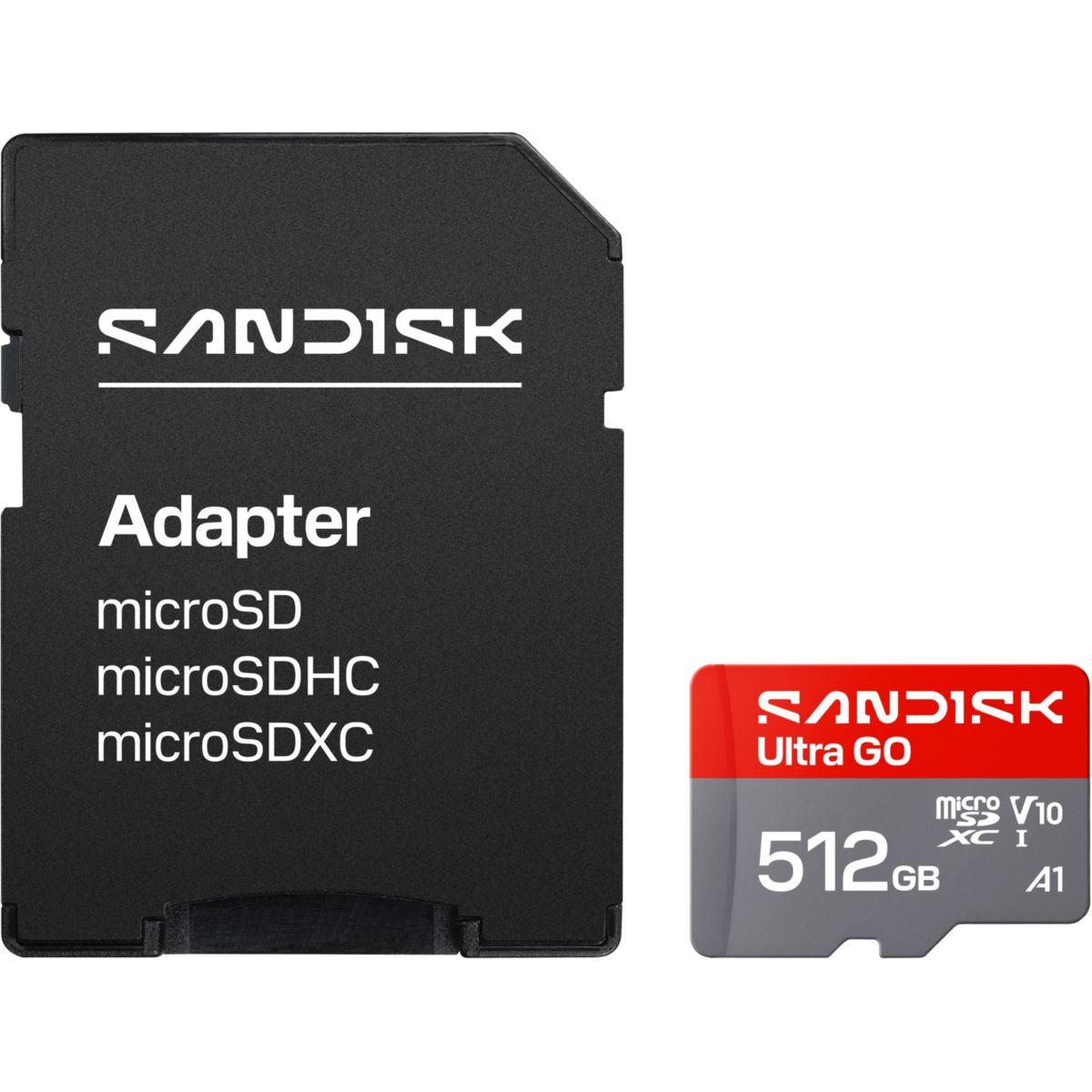 Carte Micro SD Ultra GO uSD 512Go 190MBs C10 UHS couleur unique, SANDISK