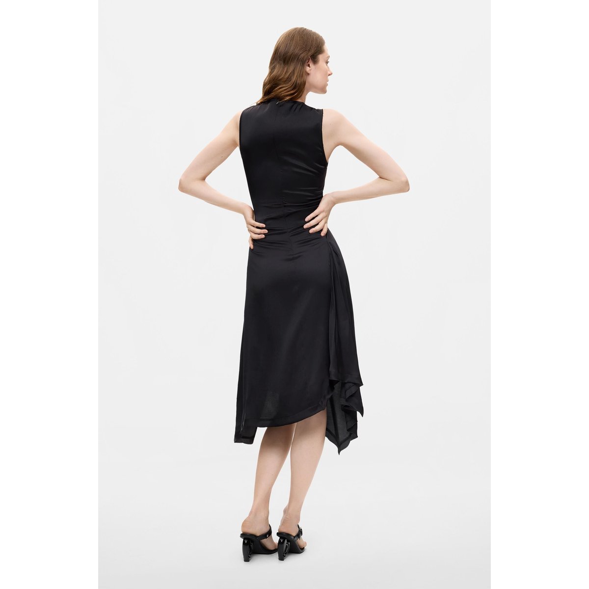 Robe asymétrique sans manches noir, DESIGUAL