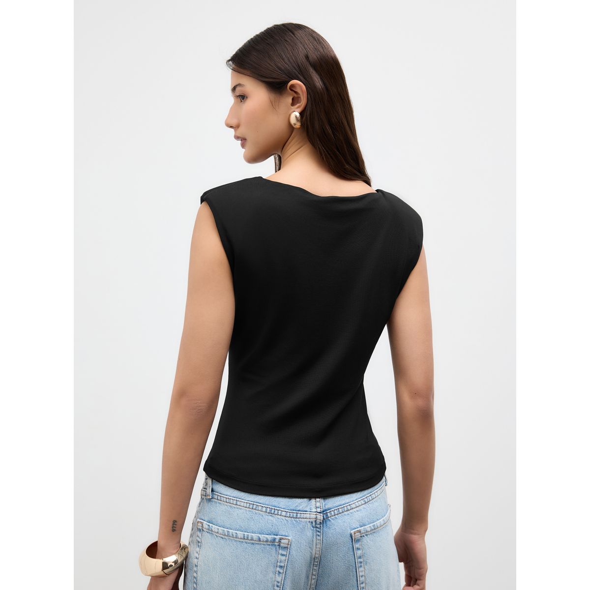 Haut sans manches en polyamide noir, NEXT