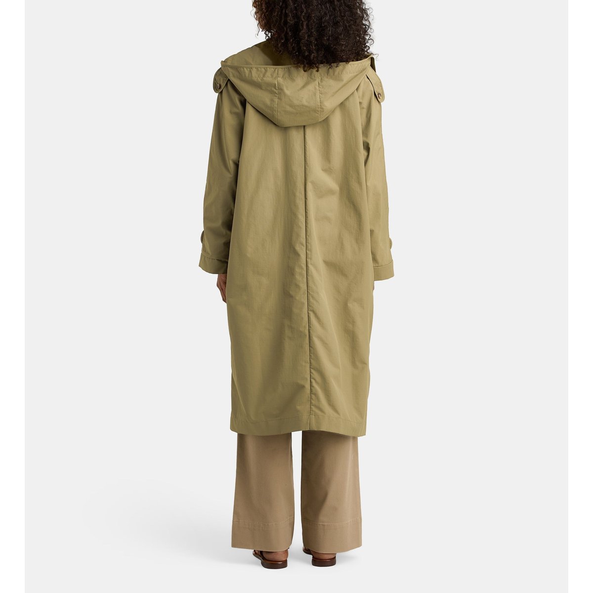 Imperméable long droit laly capuche recyclé kaki, JODHPUR