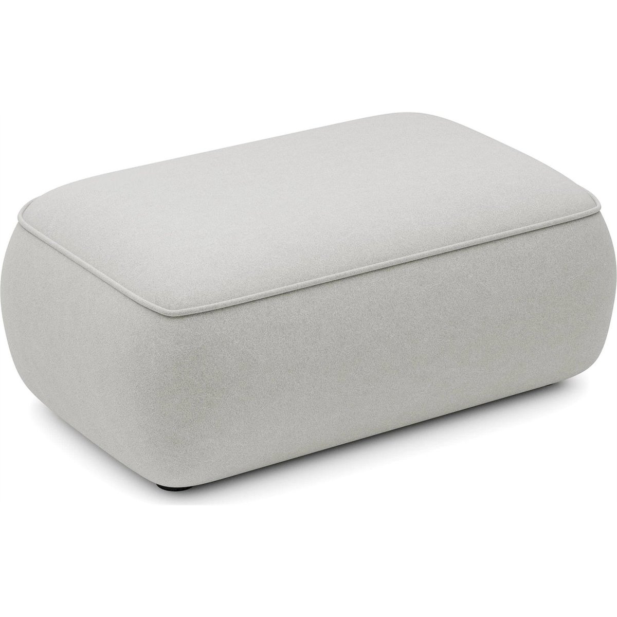 Pouf rectangulaire arrondi en velours OVO bleu pétrole, RECOLLECTION