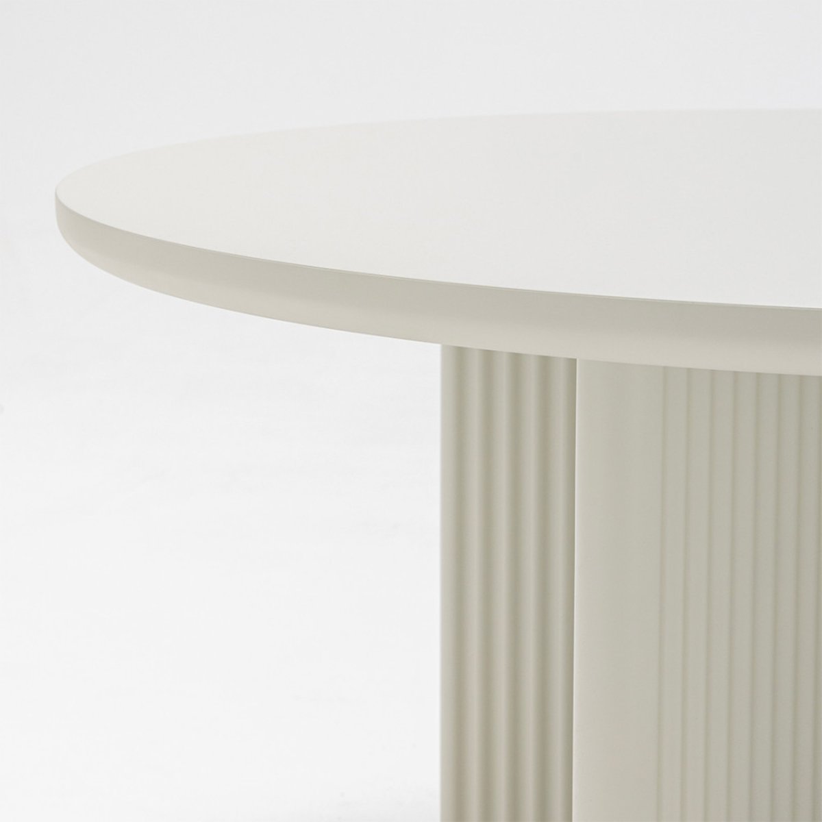 Table basse ronde en bois  80cm- JURA grège, DRAWER