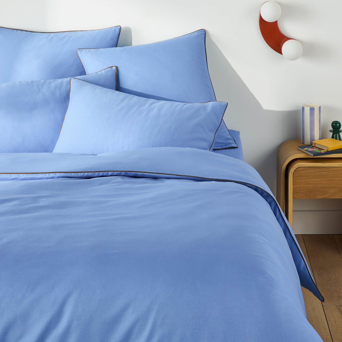 Housse de couette unie en coton, MACHA bleu de provence, LA REDOUTE INTERIEURS
