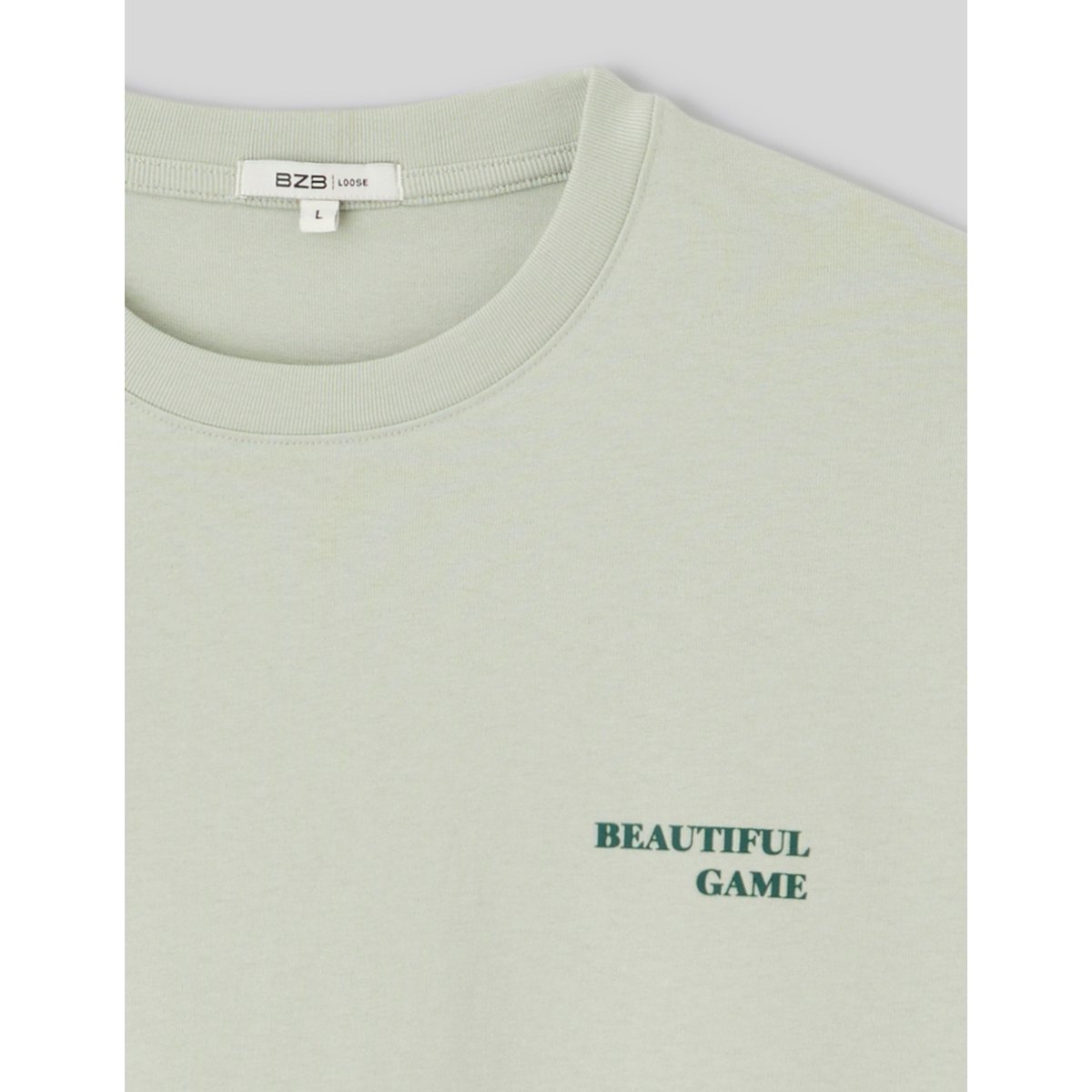 T-shirt imprimé vert clair, BZB