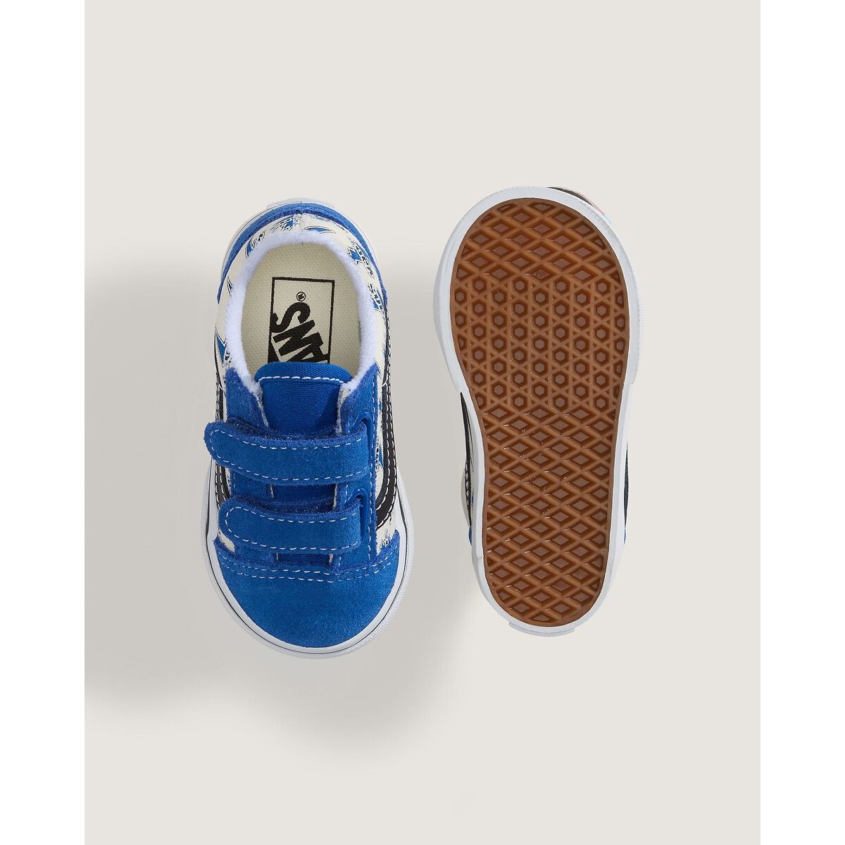 Baskets en cuir bleu/noir/blanc, VANS