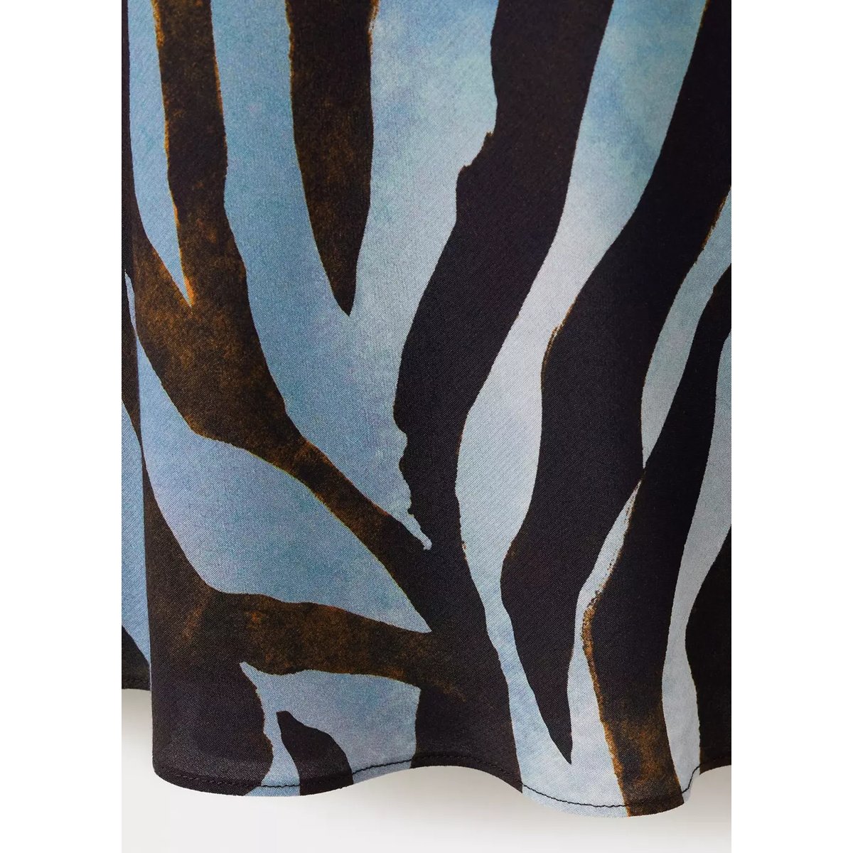 Robe courte imprimée bleu, MANGO