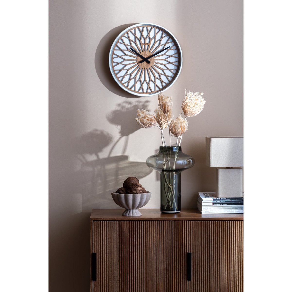 Horloge Murale Plastique GIRASOL blanc, KARLSSON