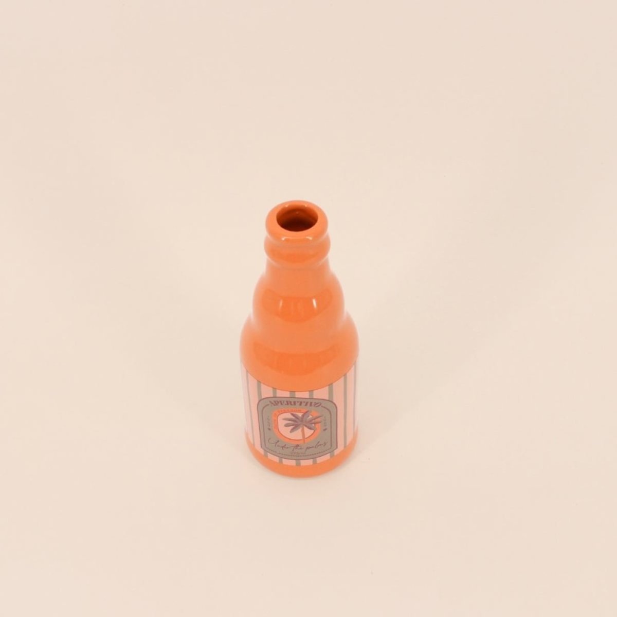 Vase bouteille palmier, H24cm orange, KERSTEN