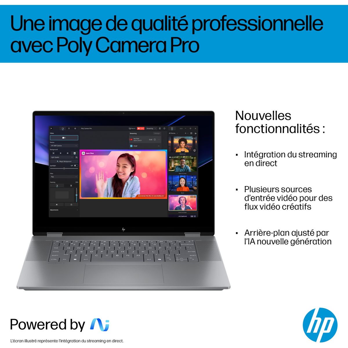 Ordinateur portable OmniBook X Flip ar0003nf 16 pouces OLED AMD Ryzen AI 7 350 24 Go RAM LPDDR5x SSD 512 Go Copilot+PC couleur unique, HP