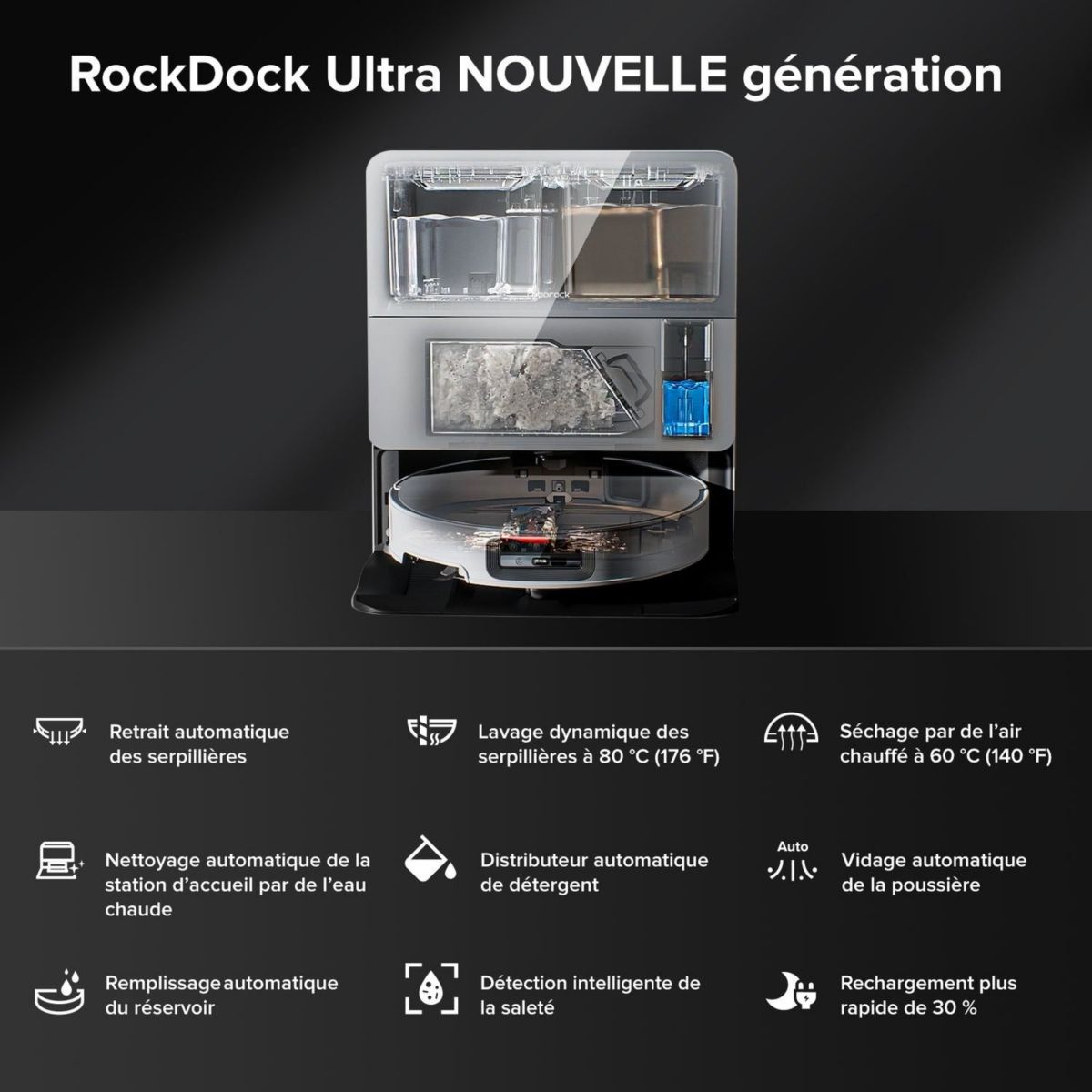 Robot Aspirateur Laveur Saros 10 blanc couleur unique, ROBOROCK