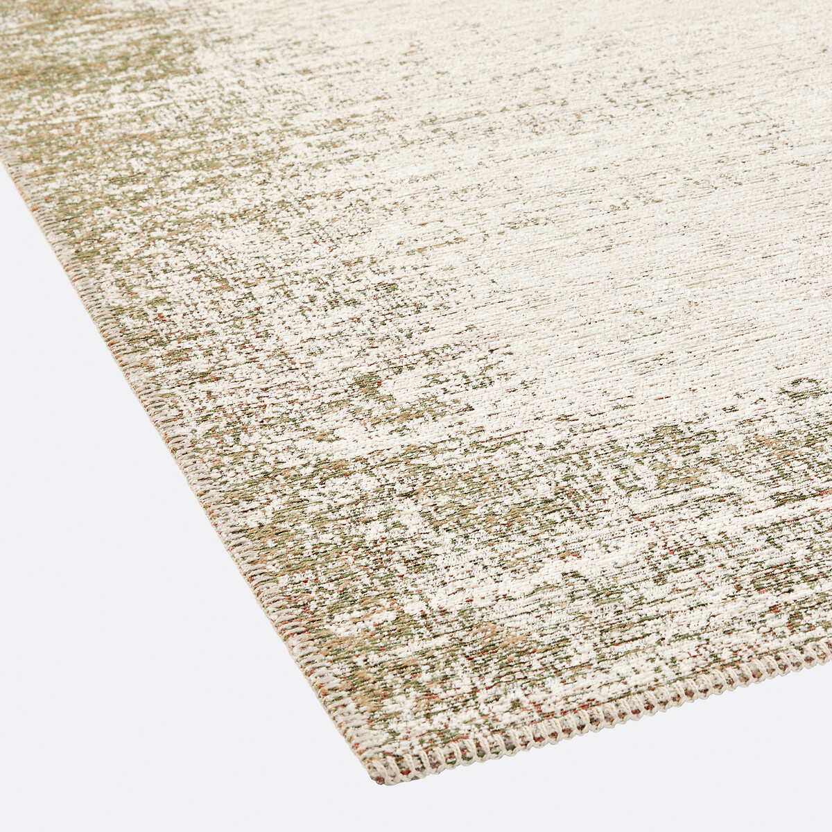 Tapis tissé plat effet used, Inoka ecru/vert, LA REDOUTE INTERIEURS