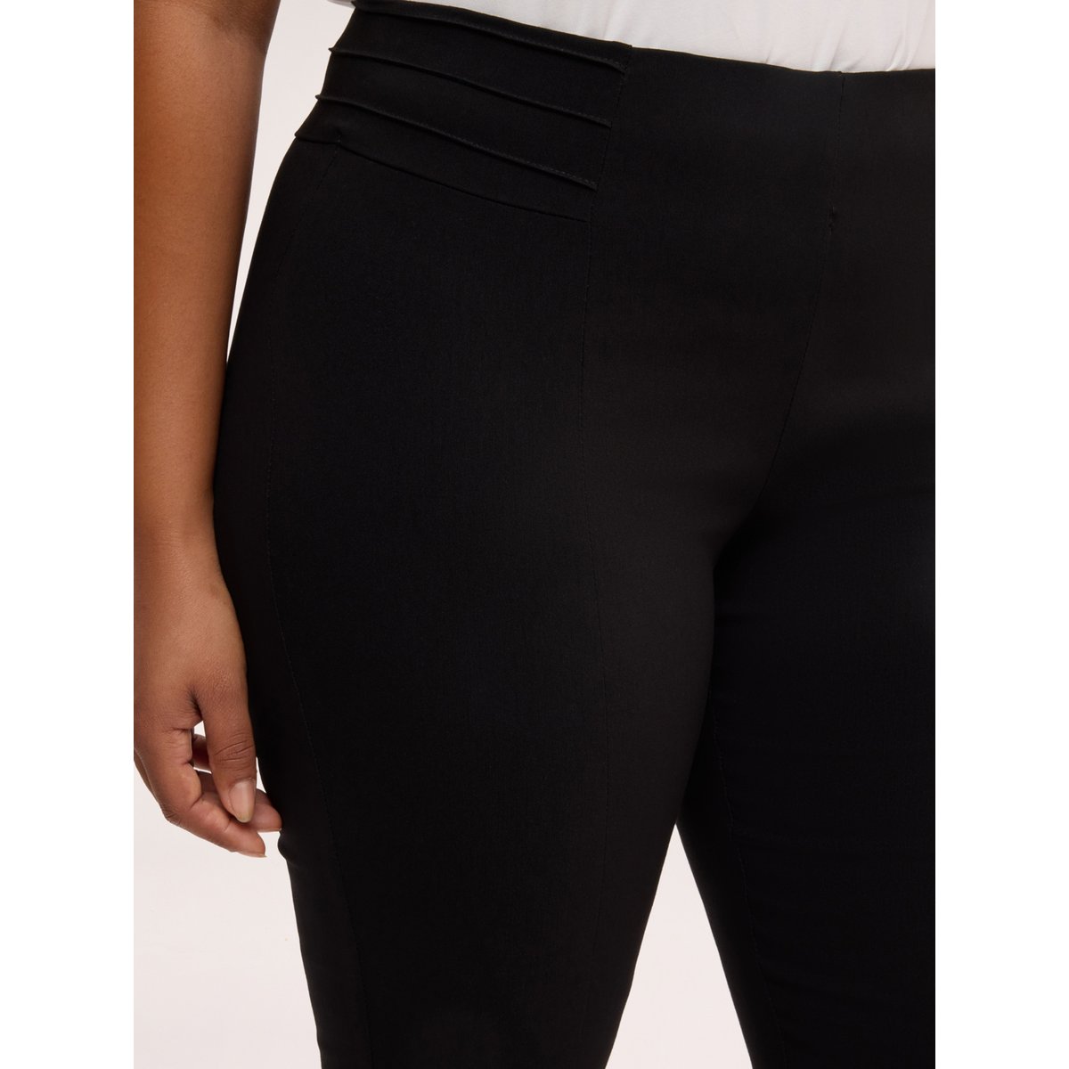 Jeggings avec pli frontal et boutons décoratifs noir, FIORELLA RUBINO