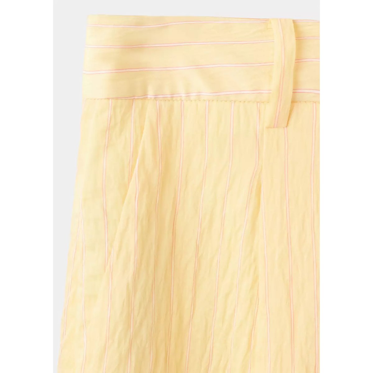 Pantalon Lyocell rayures jaune pastel, MANGO