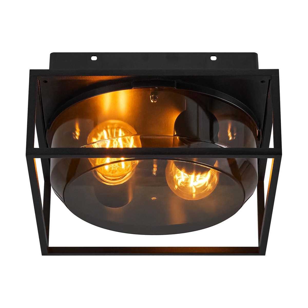 Plafonnier Rond et moderne pour l'exterieur en aluminium, GRIFFIN smoked, NORDLUX