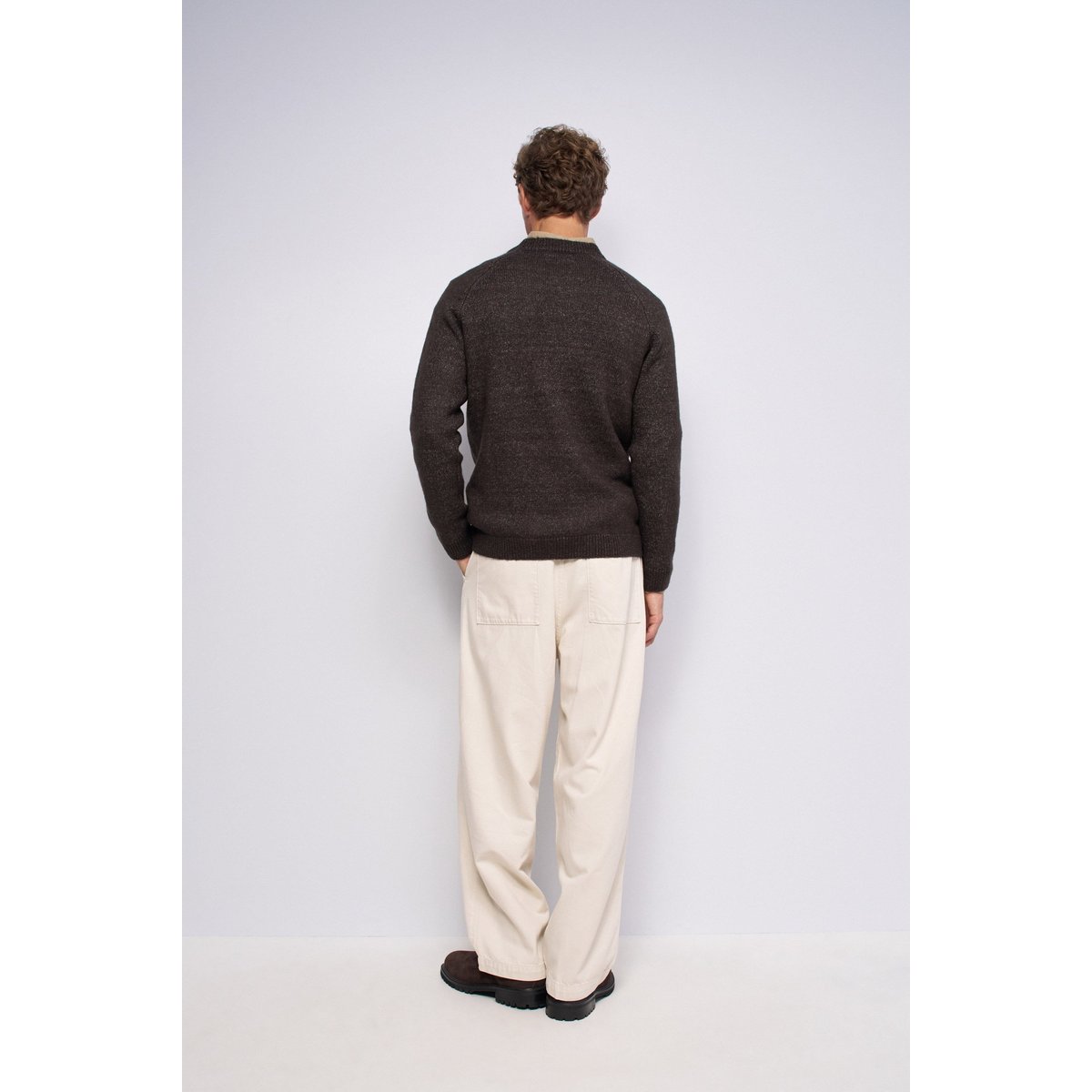 PULL EN MAILLE EFFET CHINÉ bleu foncé, SALSA JEANS