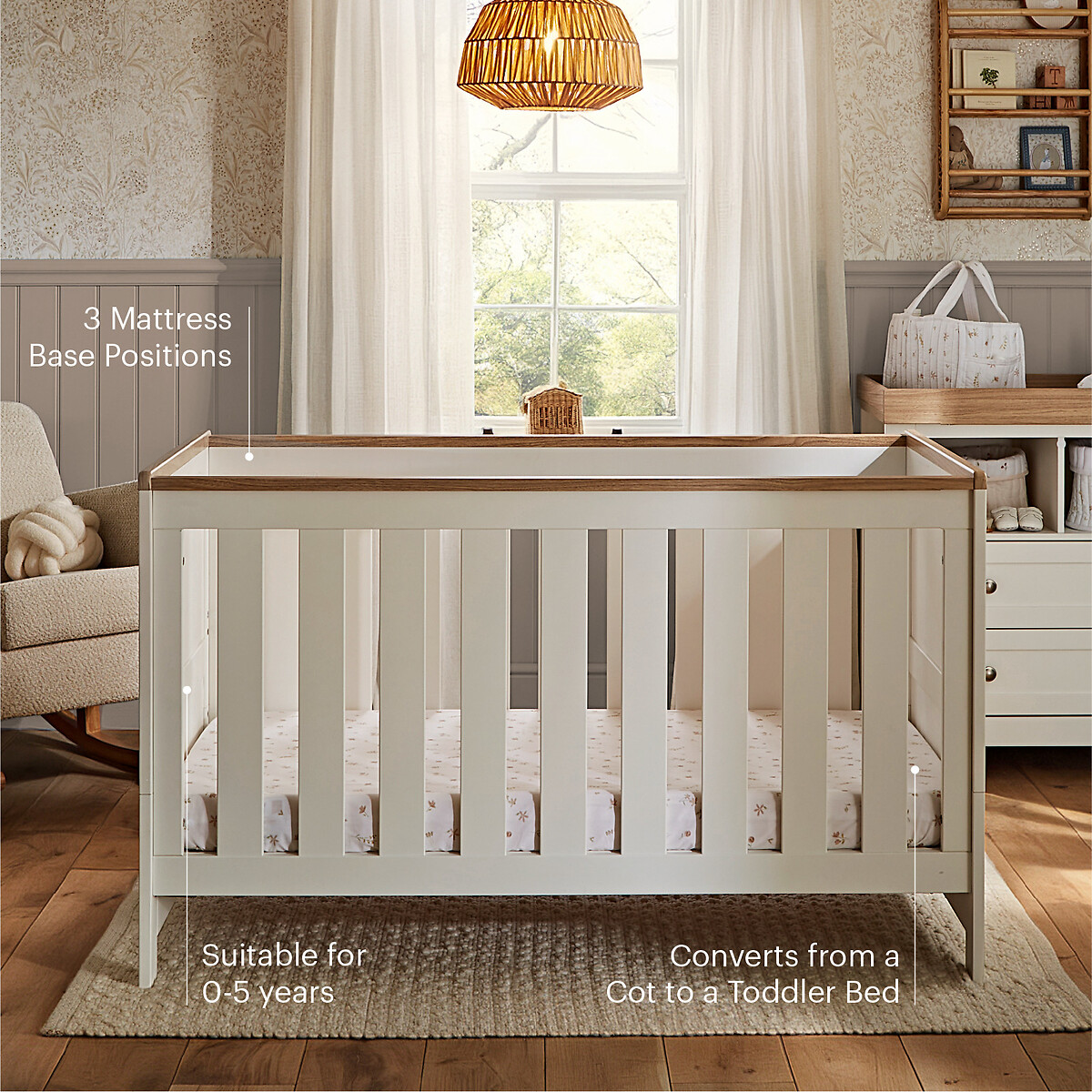 Burford Cot Bed white, CUDDLECO