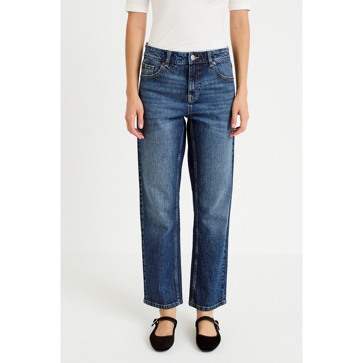 Jean droit taille standard bleu, CACHE CACHE