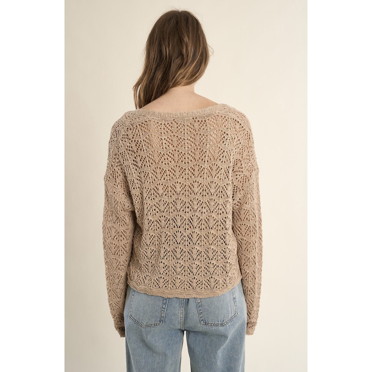Opengewerkt vest beige , MOLLY BRACKEN