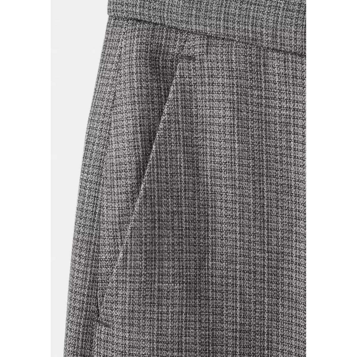 Pantalon de costume droit lin mélangé noir, MANGO