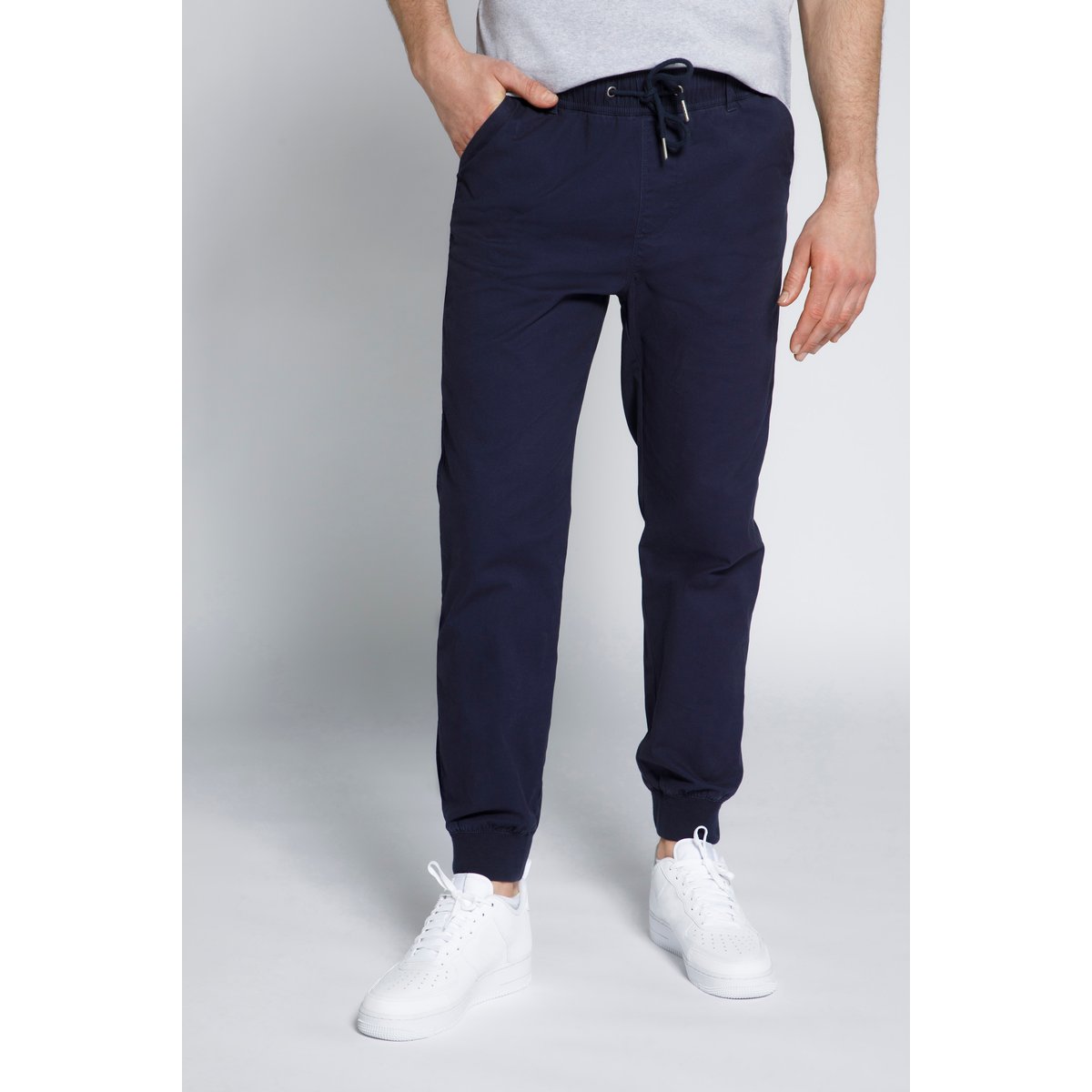 Pantalon à enfiler, coupe Modern Fit marine foncé, STHUGE