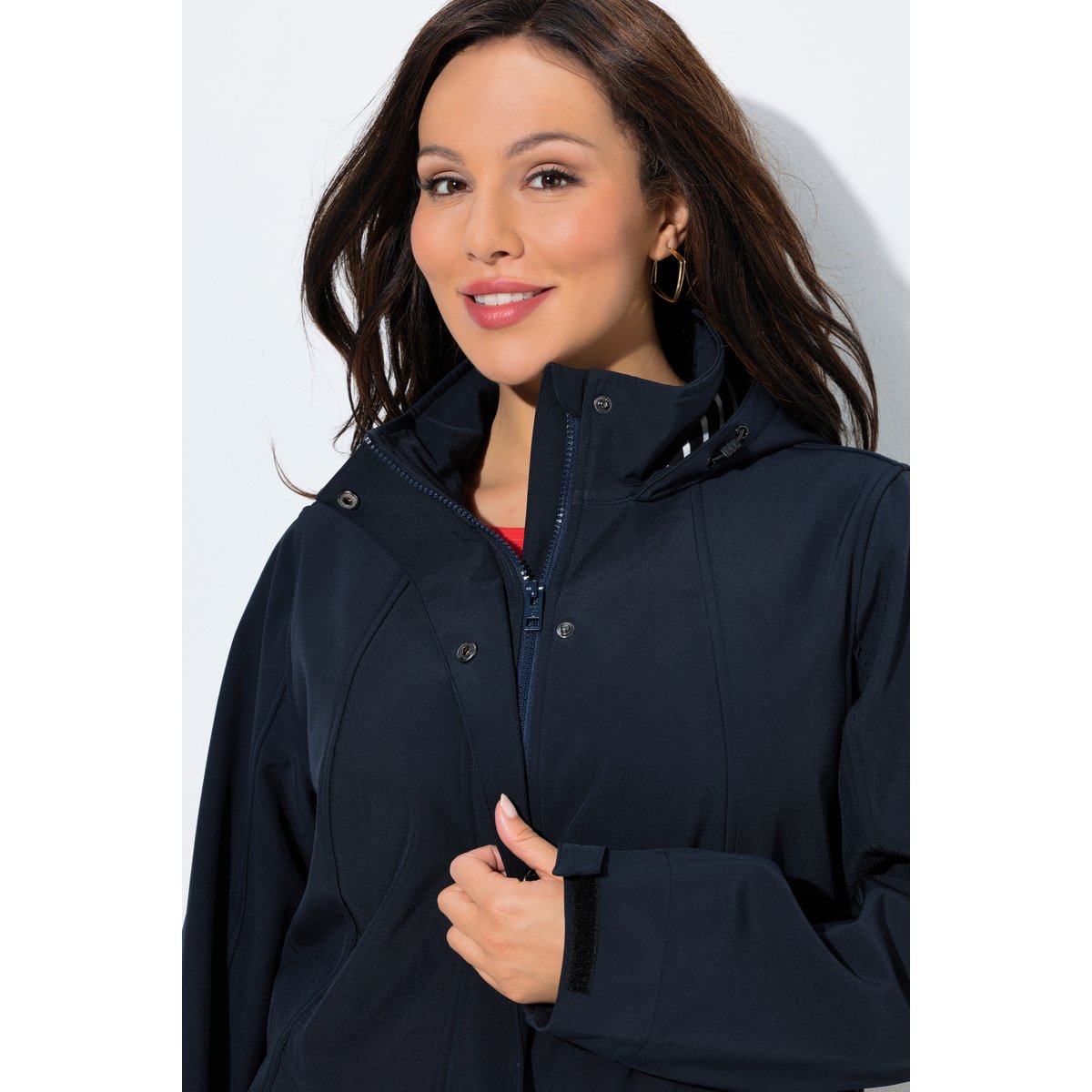 Veste Softshell HYPRAR à capuche marine, ULLA POPKEN
