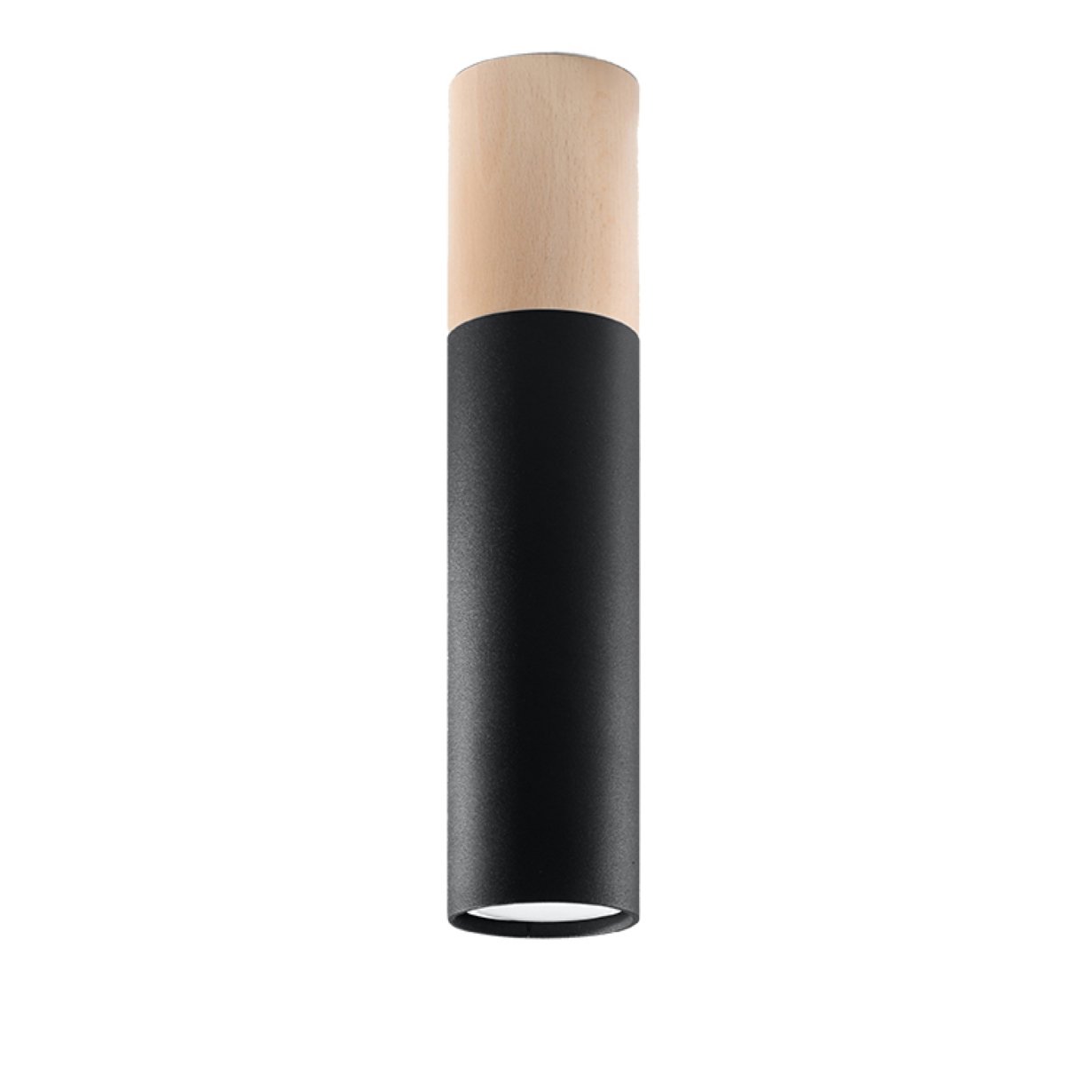 Plafonnier Acier Bois Naturel/Noir GU10 1 Pablo marron, EDEN
