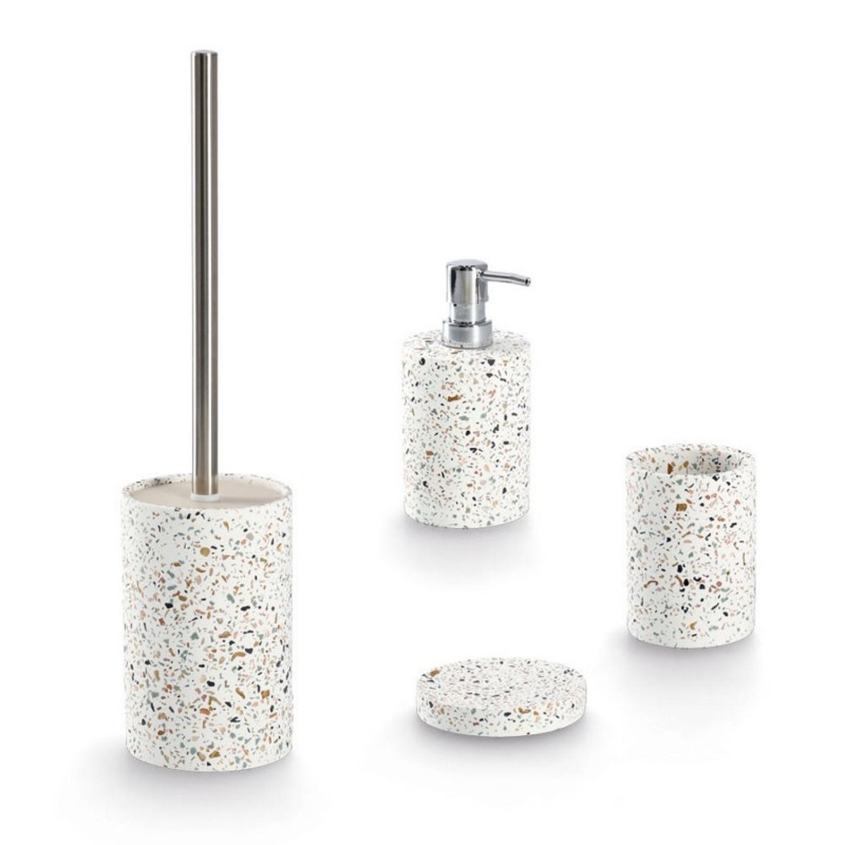 Brosse-wc béton terrazzo multicolore, ZELLER PRESENT
