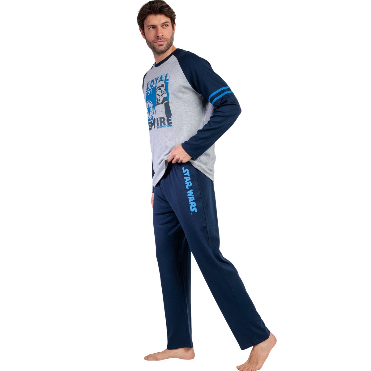 Pyjama pantalon top manches longues Sport Star Wars bleu marine, ADMAS