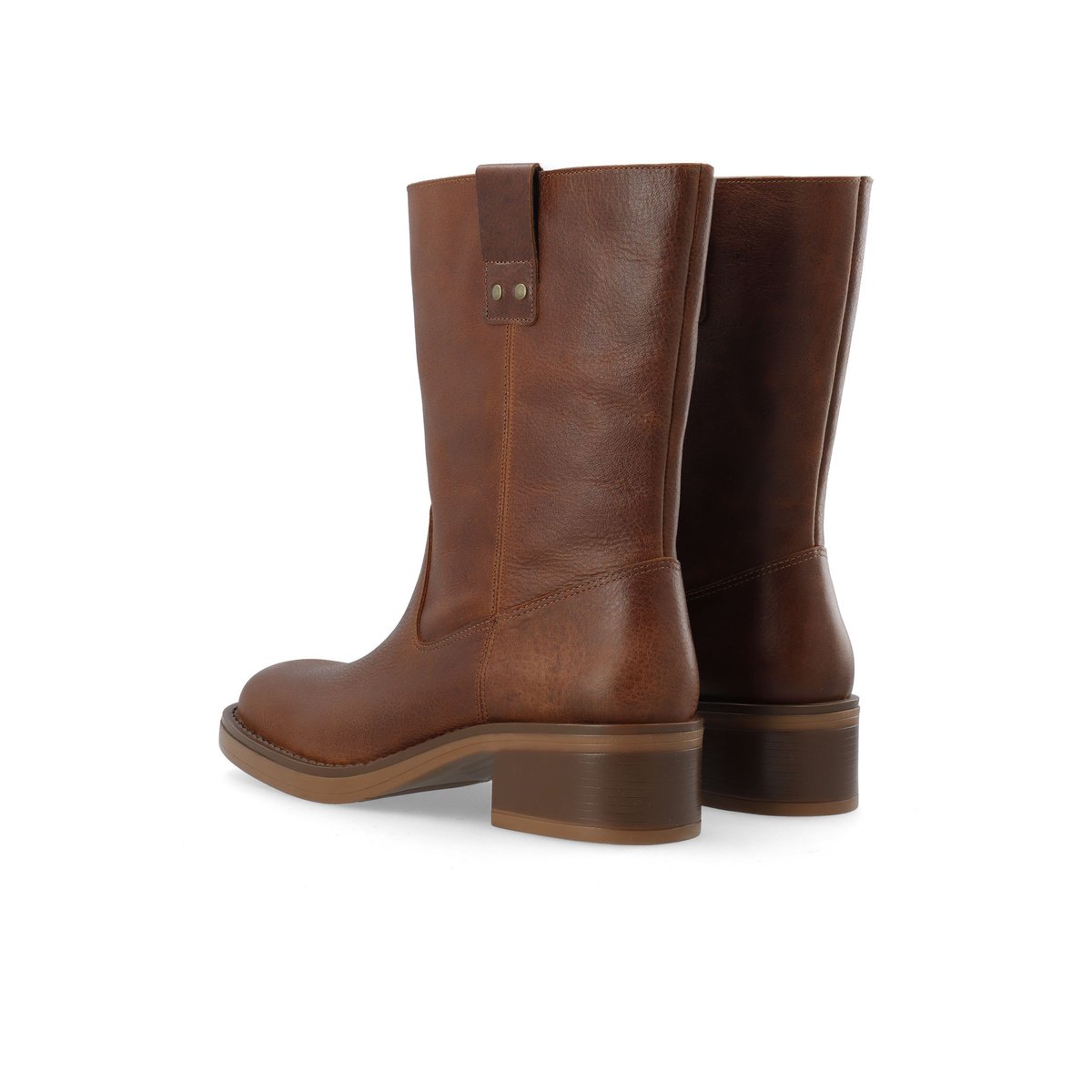 Bottes En Cuir cognac, BIANCO
