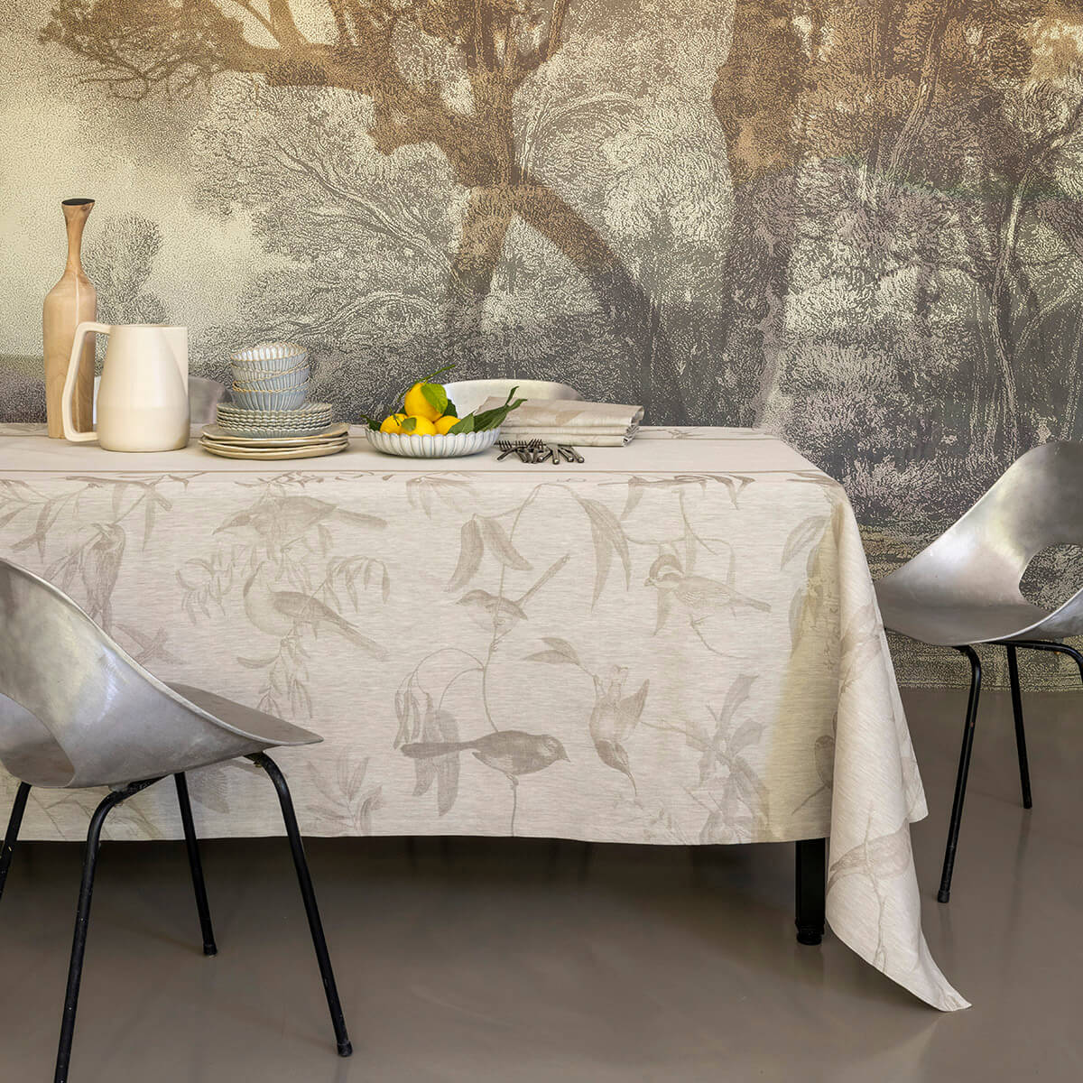 Nappe en Lin, VOLIÈRE solaire, LE JACQUARD FRANCAIS