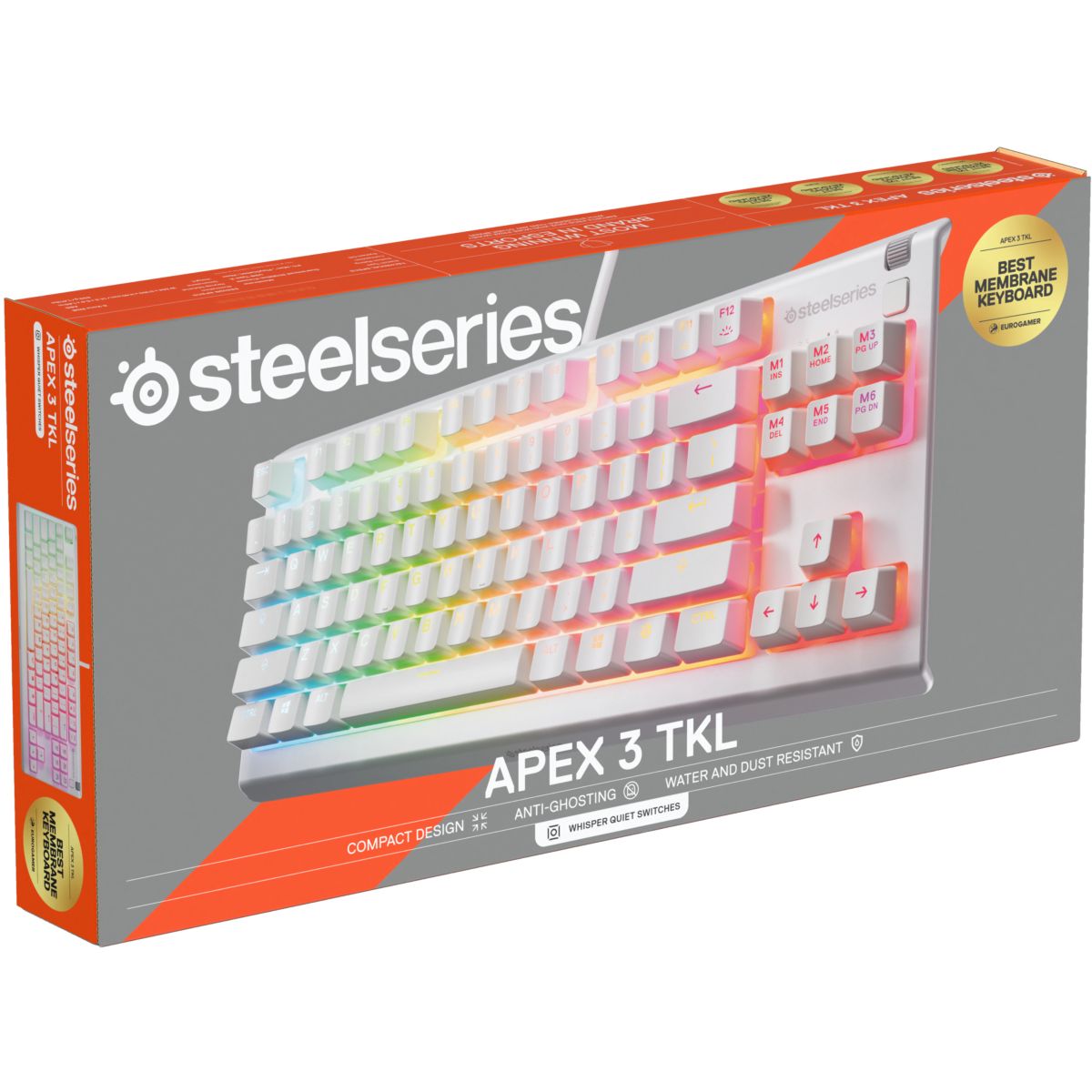 Clavier gamer Apex 3 TKL Blanc couleur unique, STEELSERIES