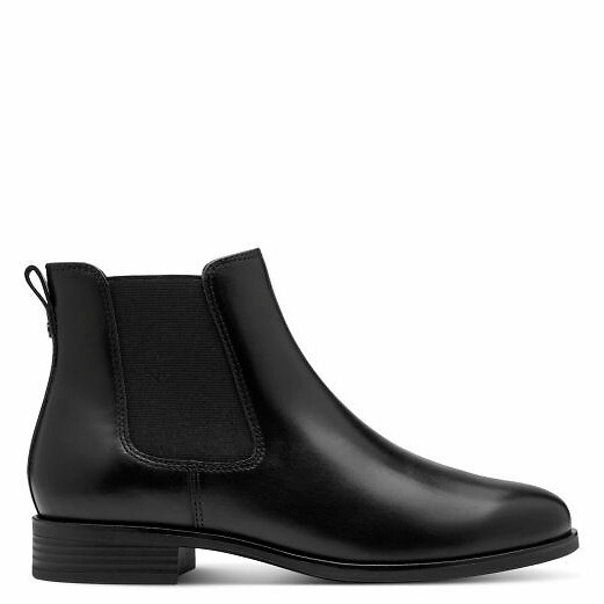 Bottines chelsea en cuir noir, TAMARIS