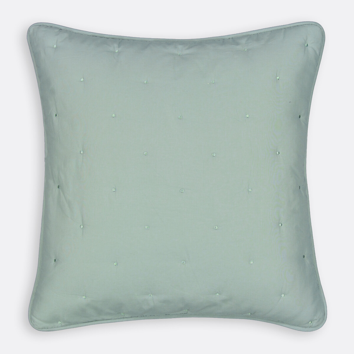 Aeri Quilted Cotton Square Cushion Cover celadon/pebble, LA REDOUTE INTERIEURS