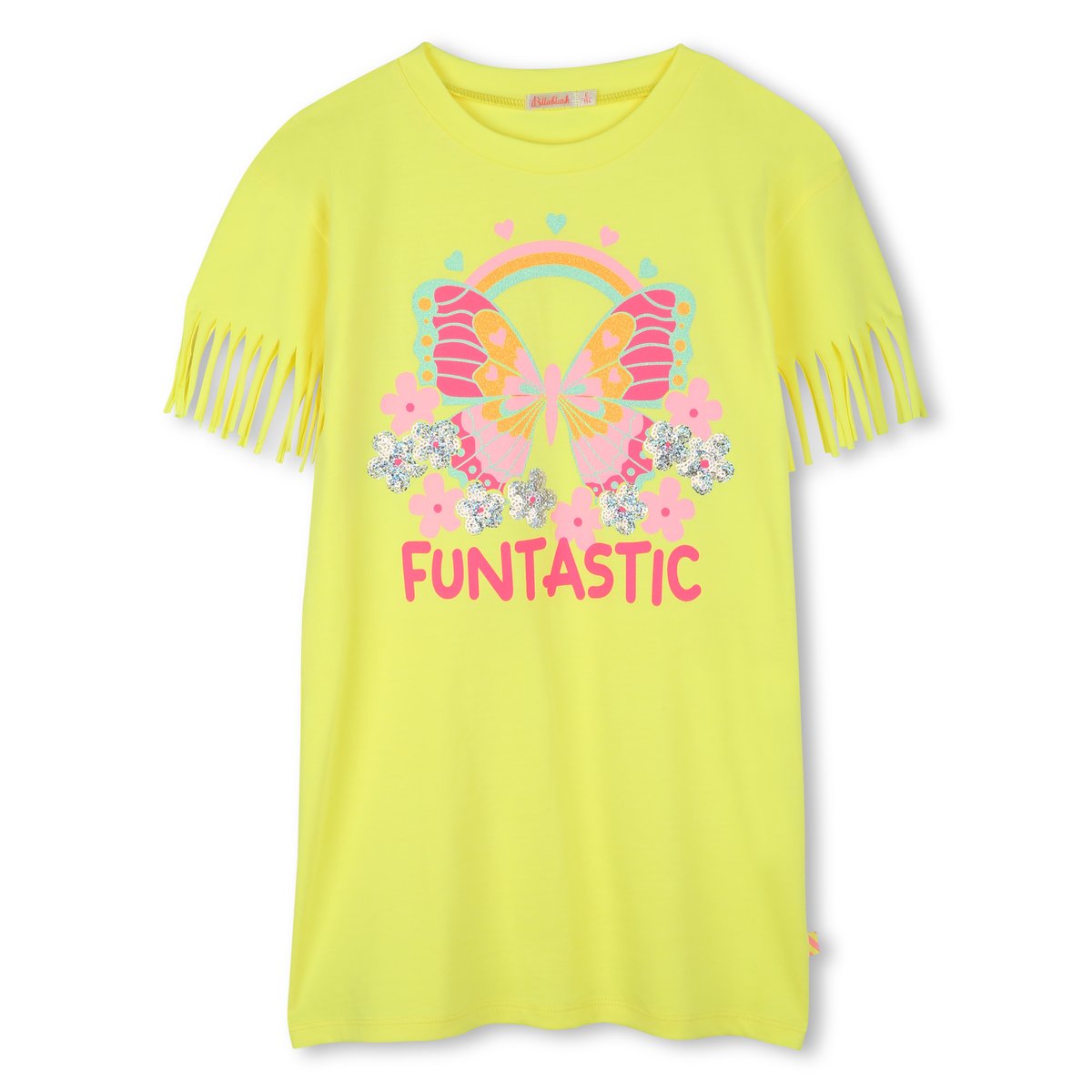 Robe droite avec franges citrus, BILLIEBLUSH