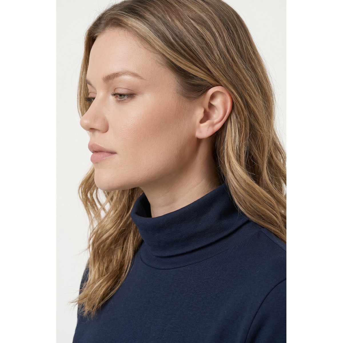 Robe en coton bio, jeu de matières marine, ULLA POPKEN
