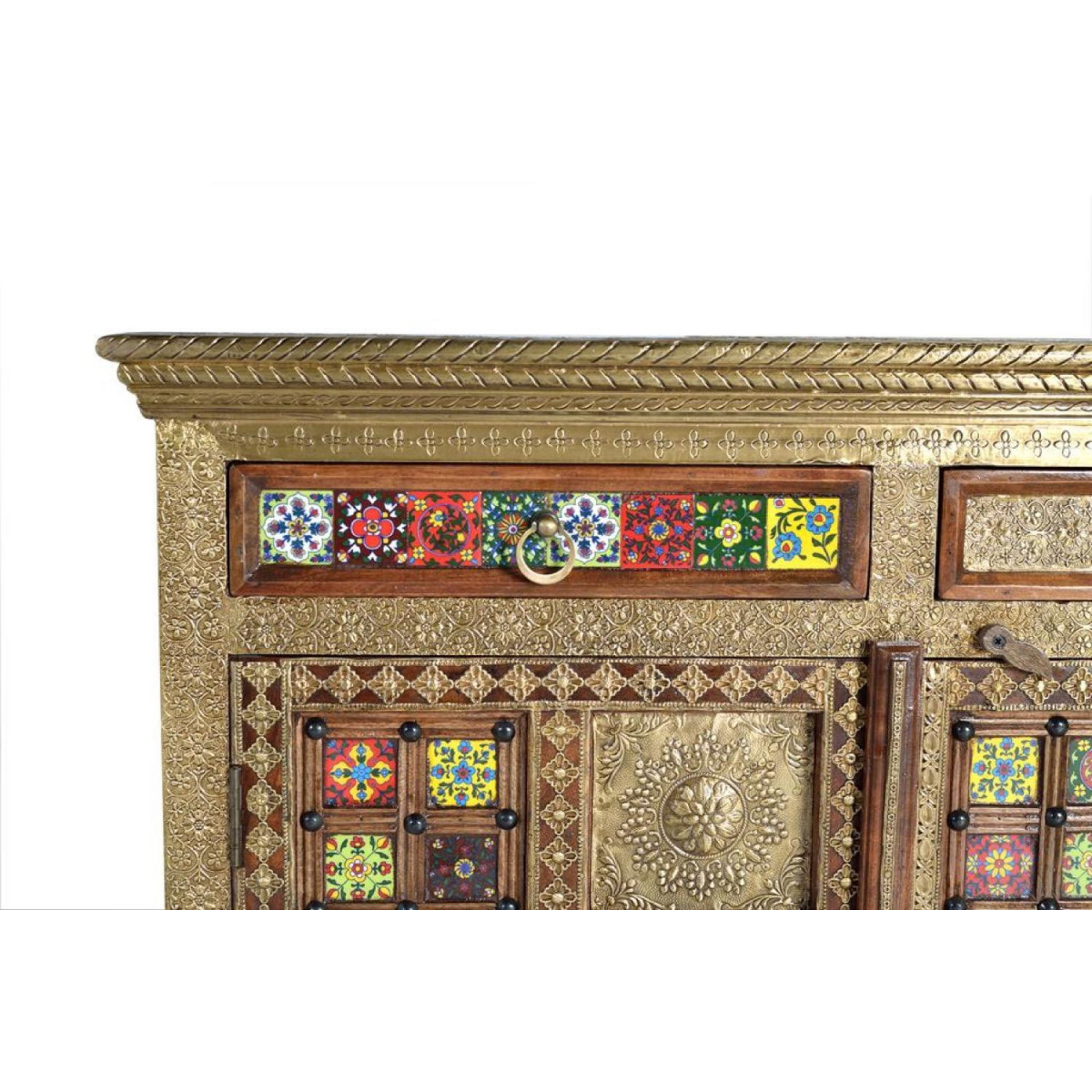 Buffet 3 tiroirs bronze - PHILOMÈNE or, DECORATION D’AUTREFOIS