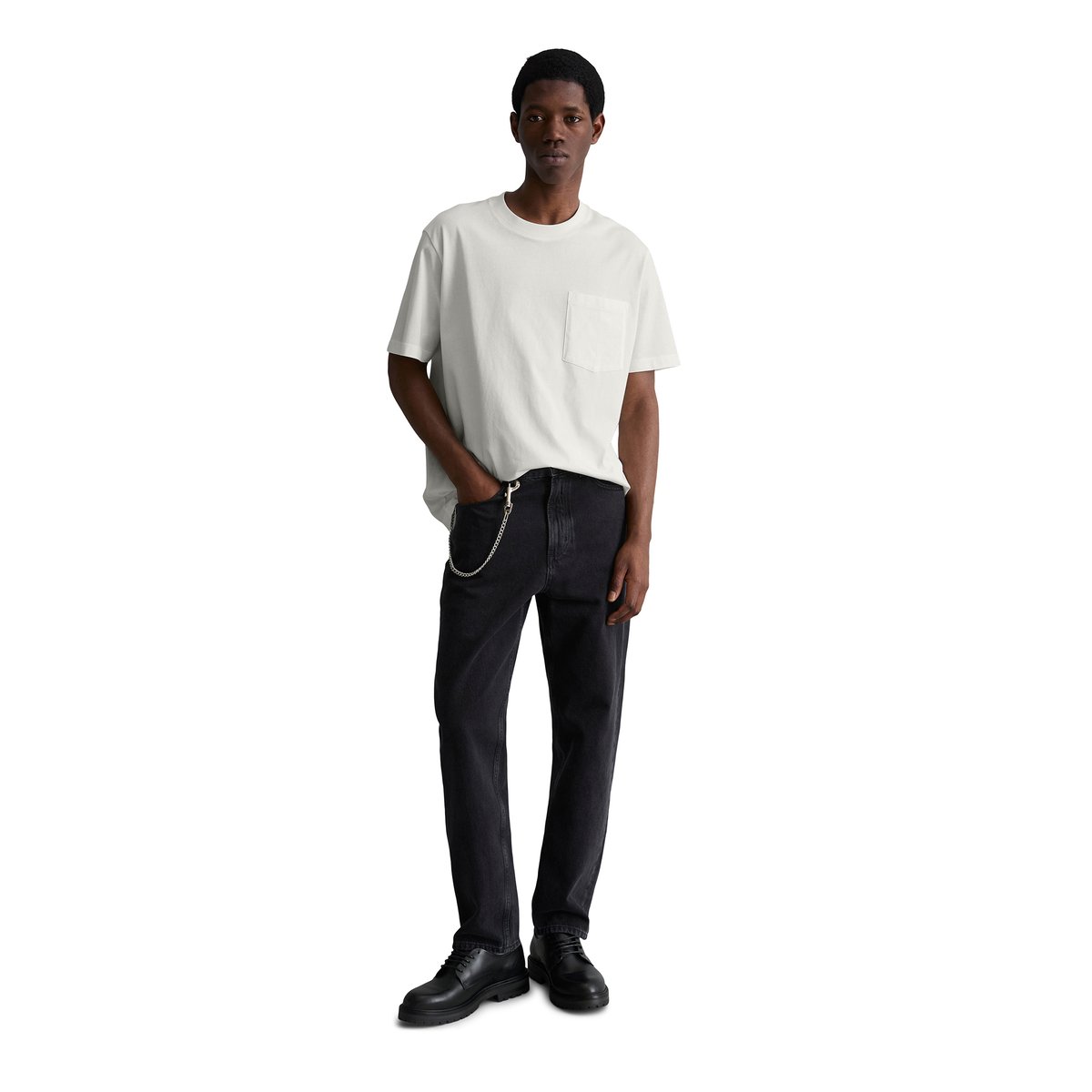 T-shirt DfC relaxed avec poche poitrine blanc naturel, MARC O’POLO DENIM