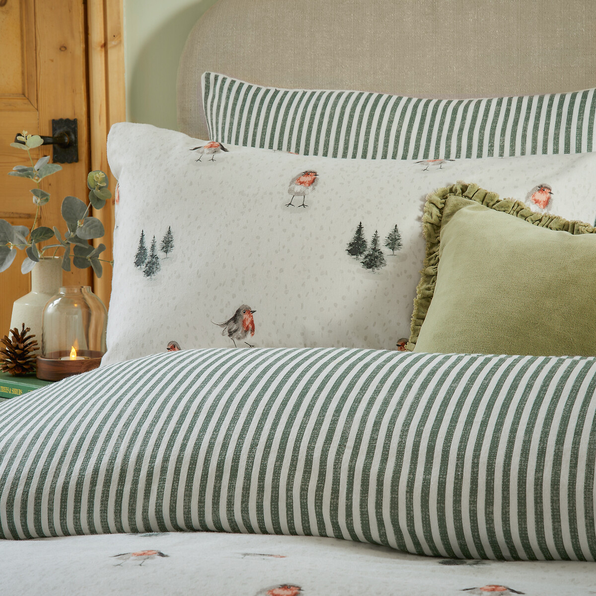 Robin's Return Brushed Cotton Duvet Cover and Pillowcase Set cream, WYLDER